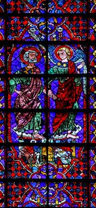 Saint Pierre - conduit hors de prison par un ange (w105) (vitrail) - French School